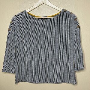 Anthropologie W5 Textured Striped Womens Top Size Large